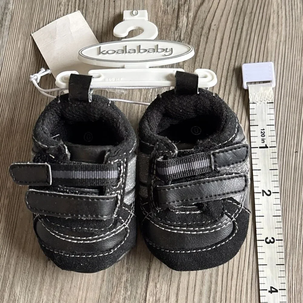 NWT Babies R Us Koala Baby Vintage Black Booties Adjustable Width  Size 0
